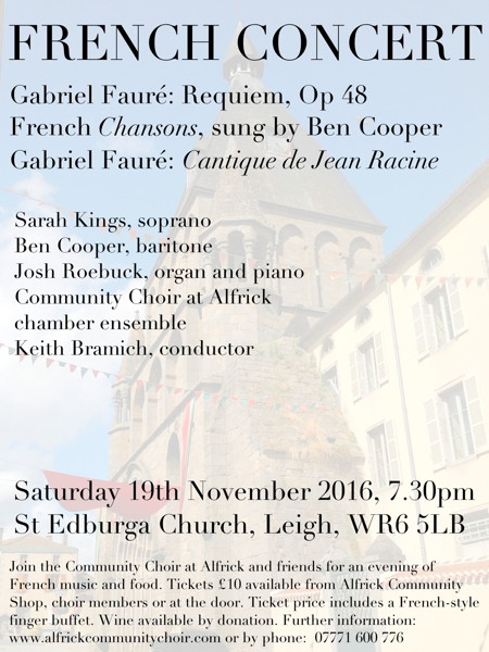 French Evening - 19th November 2016, 7.30pm at Leigh Church